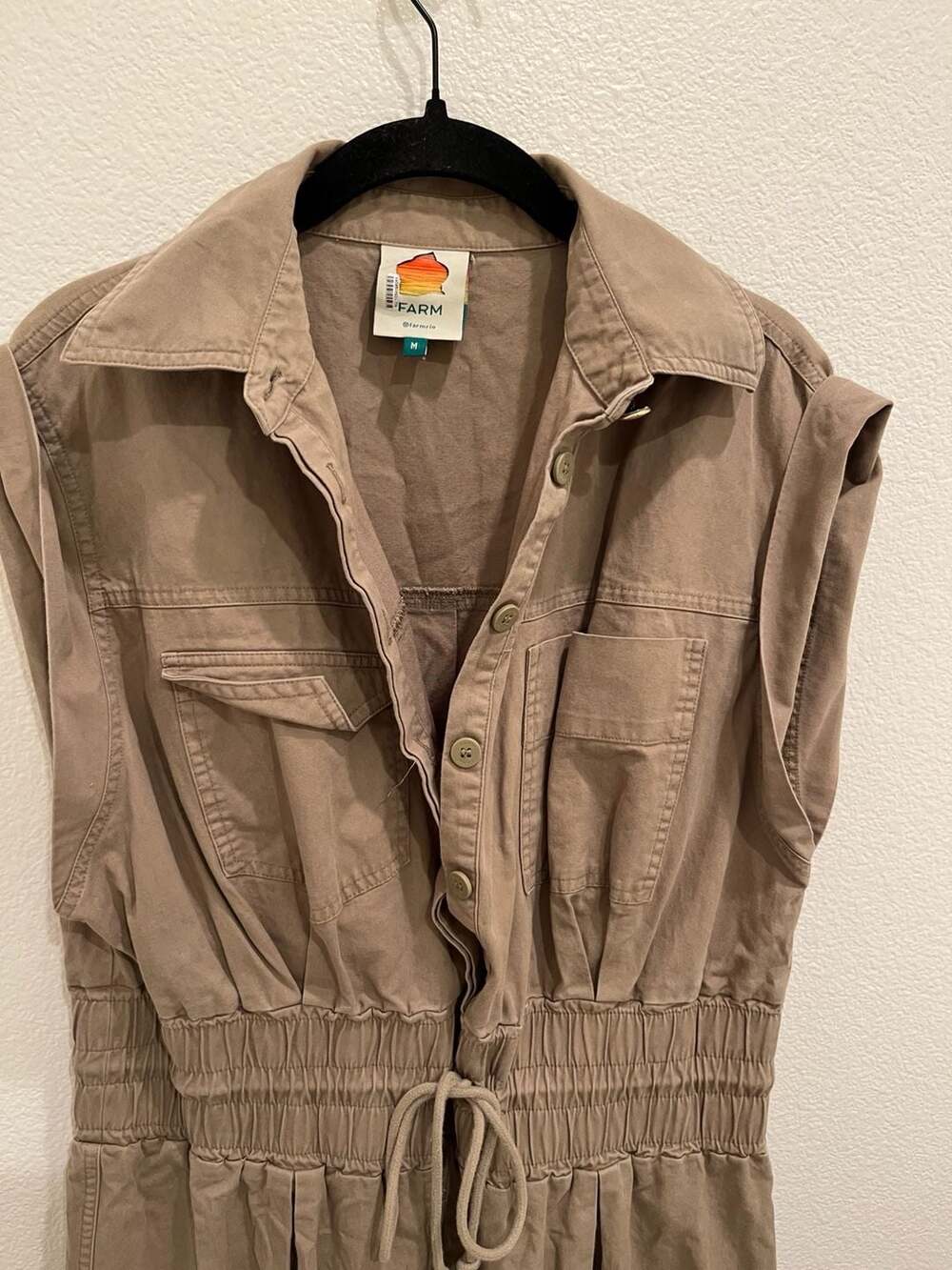 FARM Rio Cotton Utility Jumpsuit in Olive Green - Picture 7 of 15